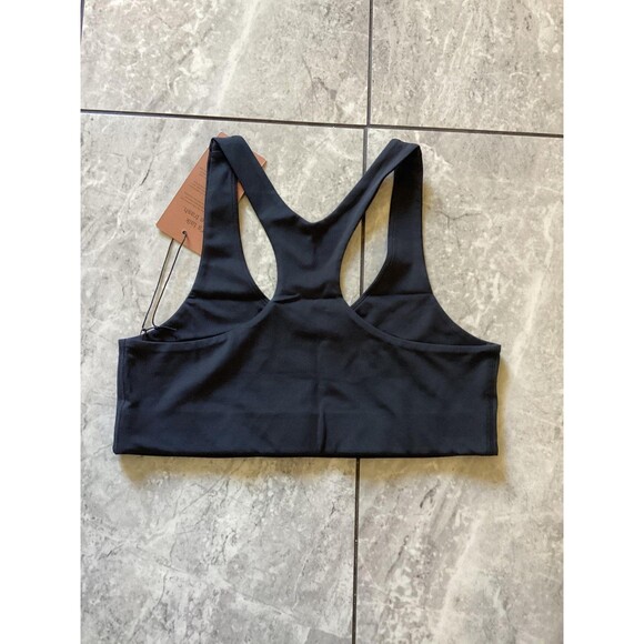 Girlfriend Collective Sports Bra Womens Black Racerback Recycled Polyester Yoga - Picture 3 of 5